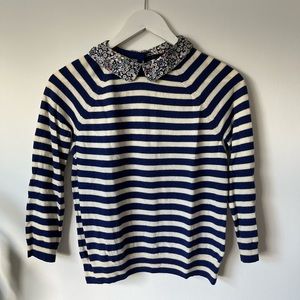 J. Crew Striped Peter Pan Collar Sweater